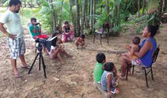Sandriele Silva (Tukano) records stories for children